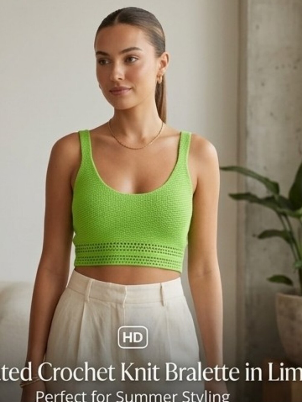 Forever 21 Lime Green Crocheted Knit Bralette